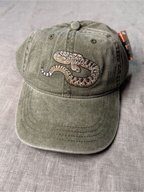 NWT Eco Universe Western Diamondback Rattlesnake Hat Embroidered Green Dad Cap